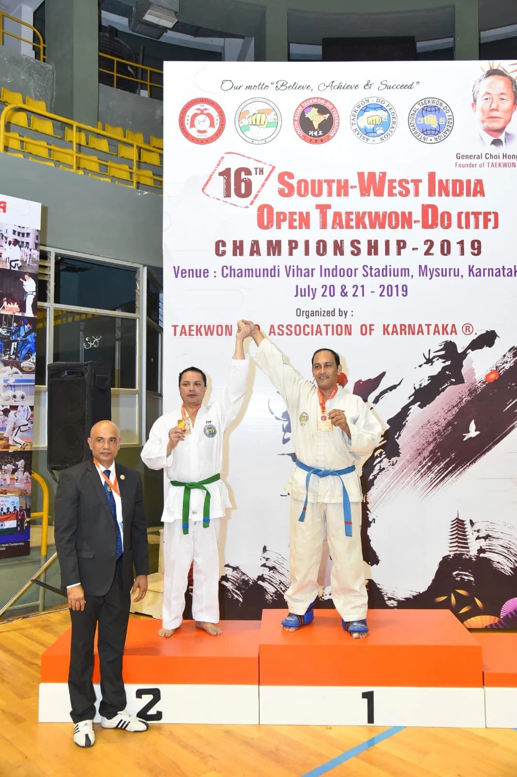 Championship podium ceremony and gold medal presentation