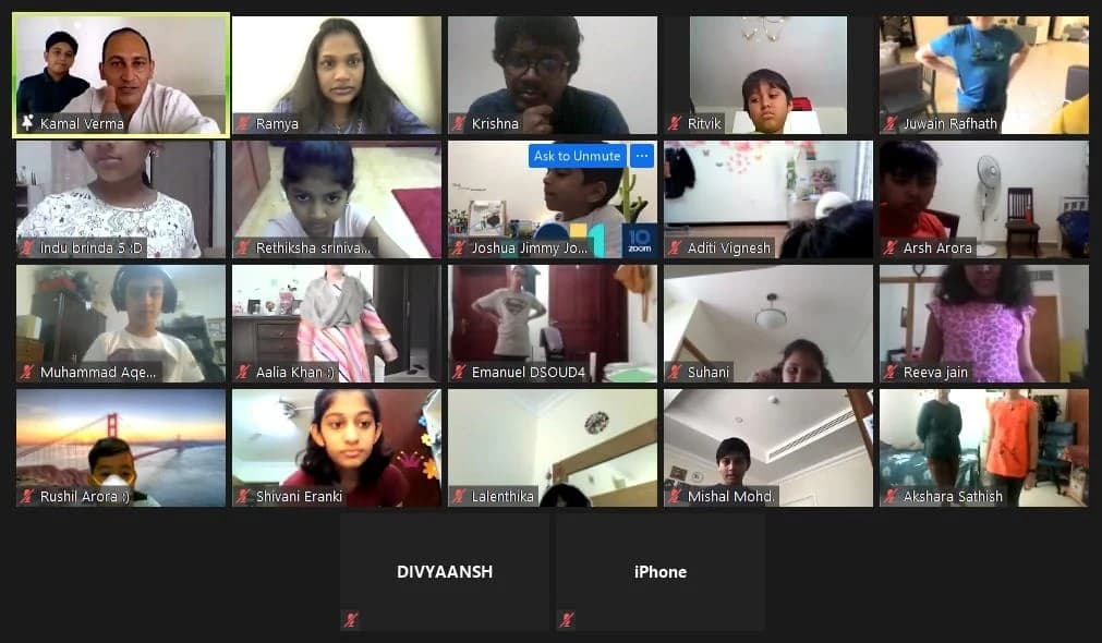 Interactive online workshop session with group participants via video conference