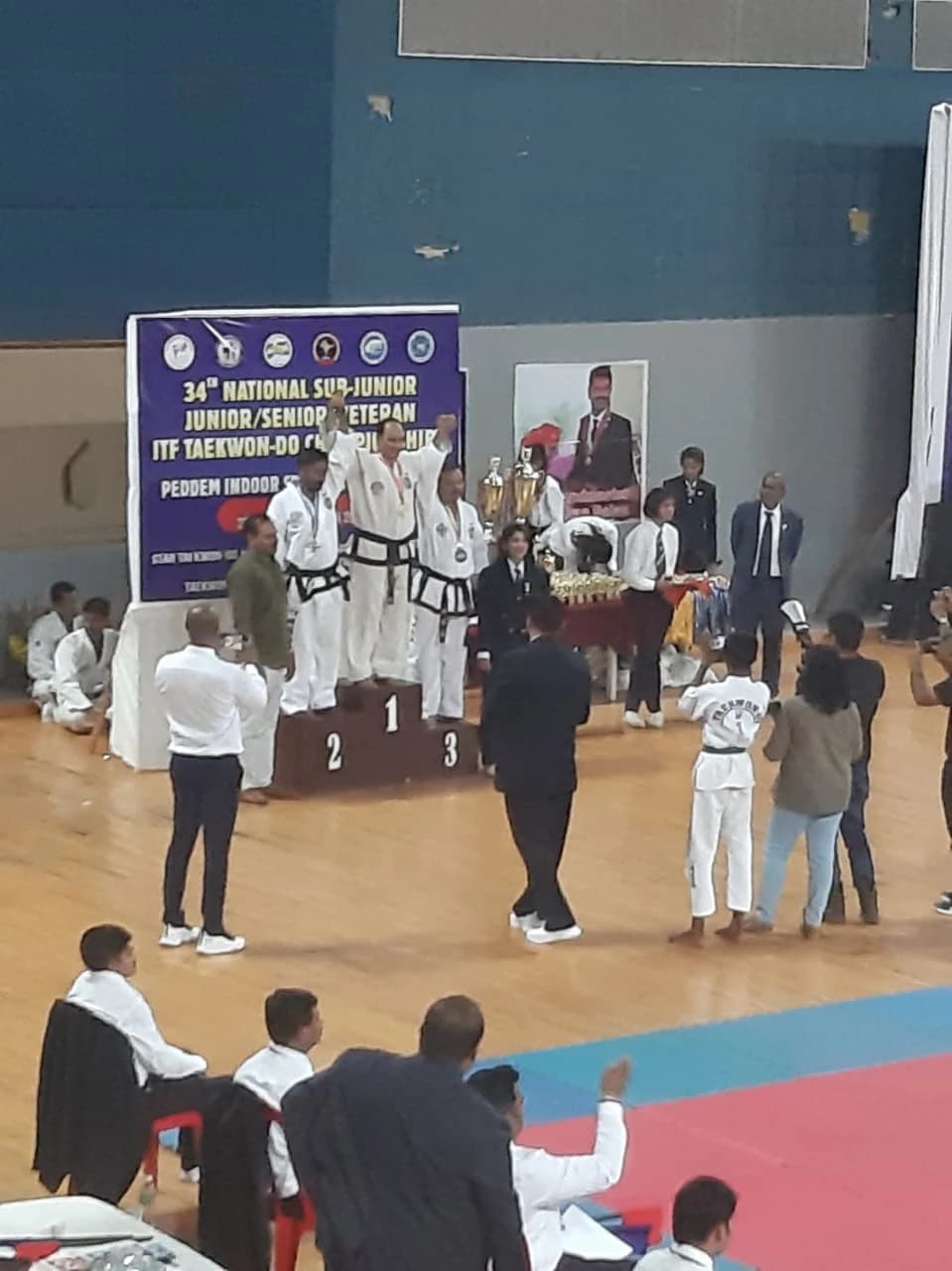 Championship arena stage ceremony and participant presentation