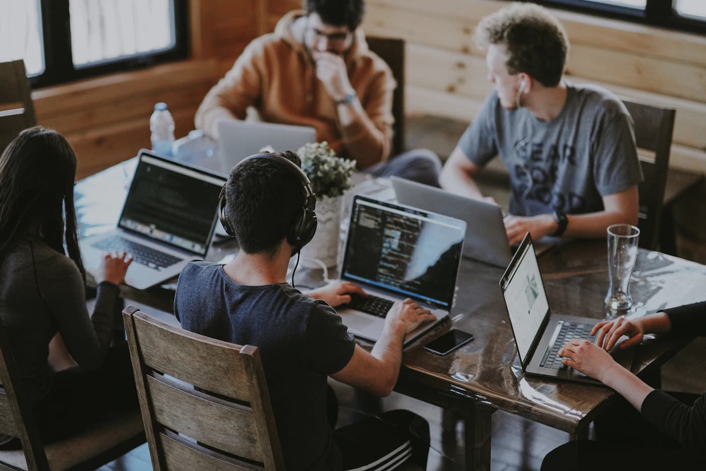 Professionals collaborating around a table